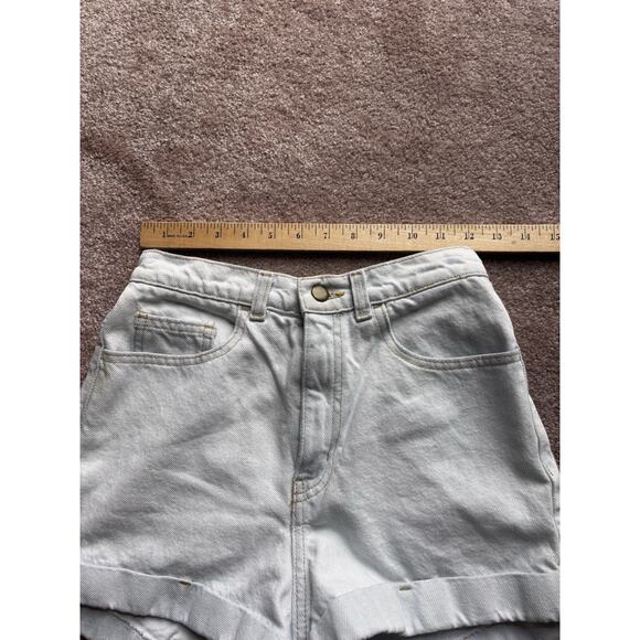 American Apparel 24 Vintage High Rise Light Wash Denim Shorts - Picture 5 of 6